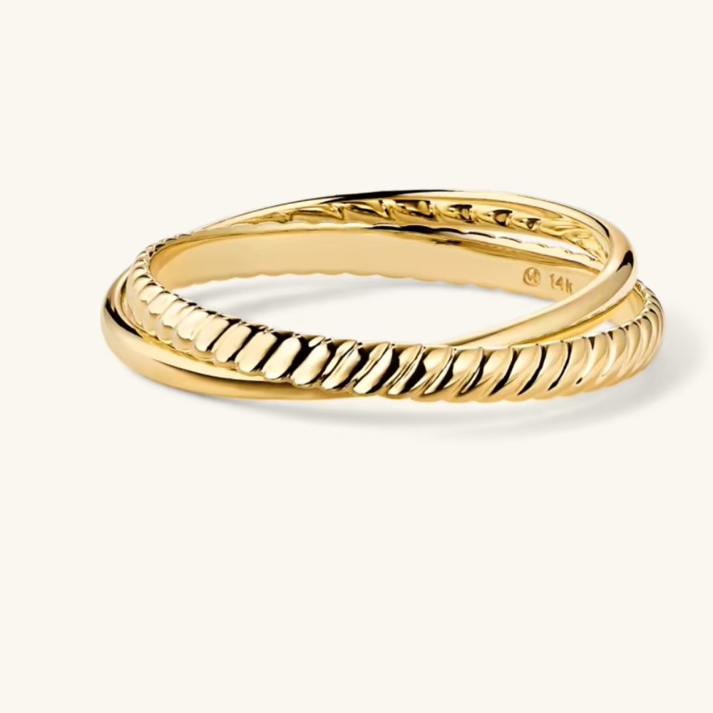 Mejuri 14K Solid Duo Ring Sz. 8